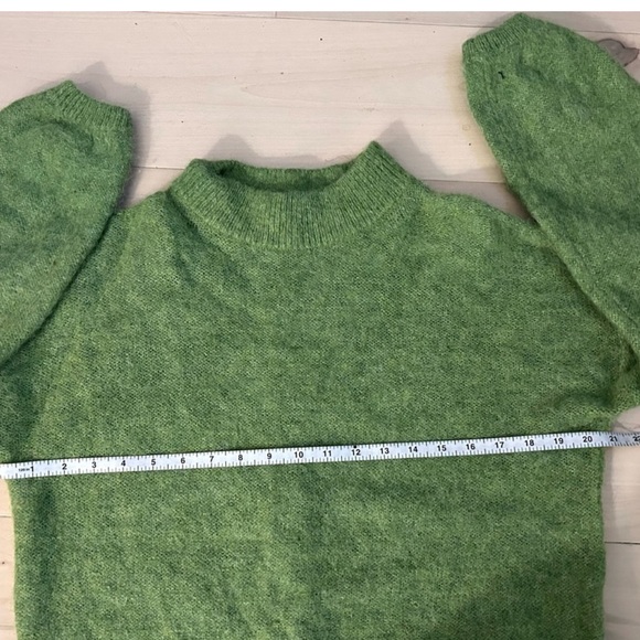 Banana Republic Green Wool Alpaca Blend Balloon Sleeve Sweater L - Picture 5 of 13